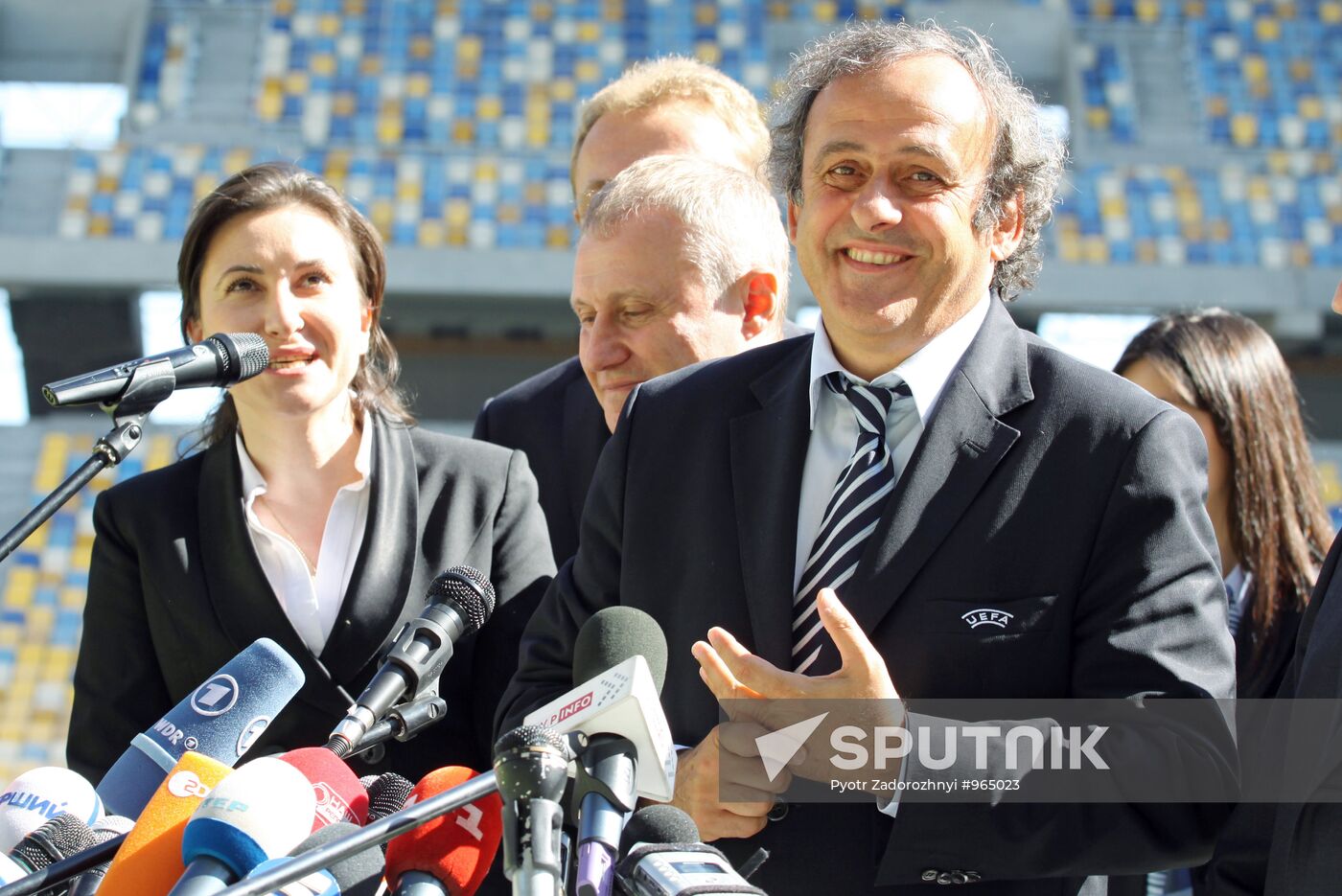 UEFA President Michel Platini's visit to Ukraine