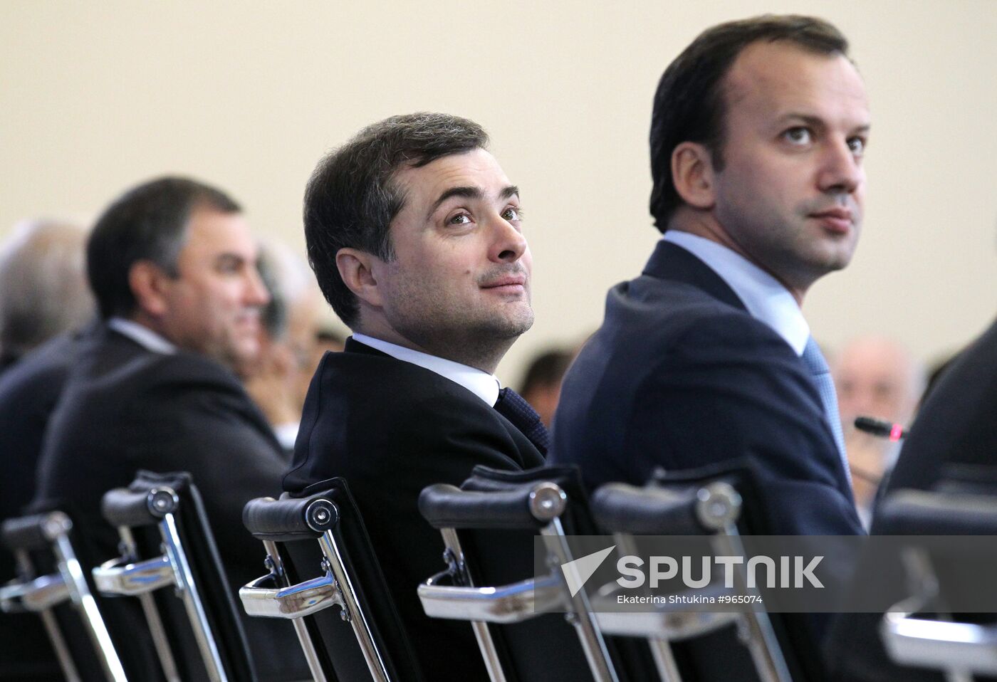 Vyacheslav Volodin, Arkady Dvorkovich and Vladislav Surkov