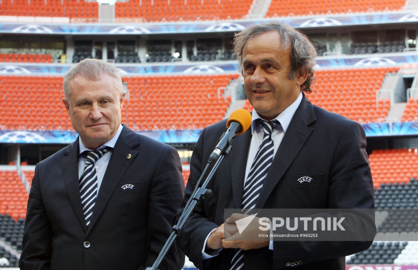UEFA President Michel Platini's visit to Ukraine
