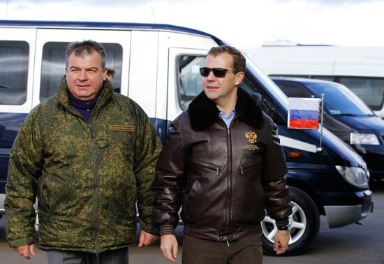 President Dmitry Medvedev arrived in Chelyabinsk Region