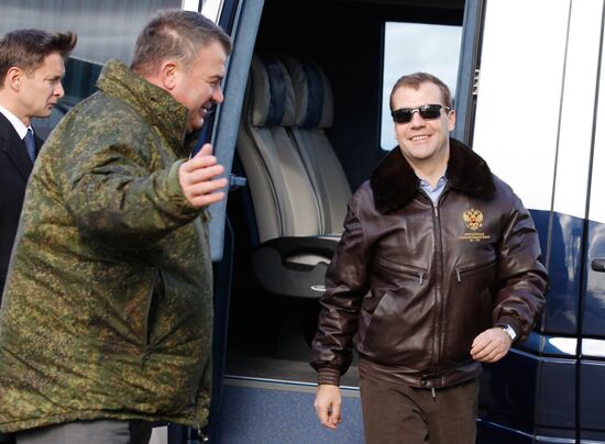 President Dmitry Medvedev arrived in Chelyabinsk Region