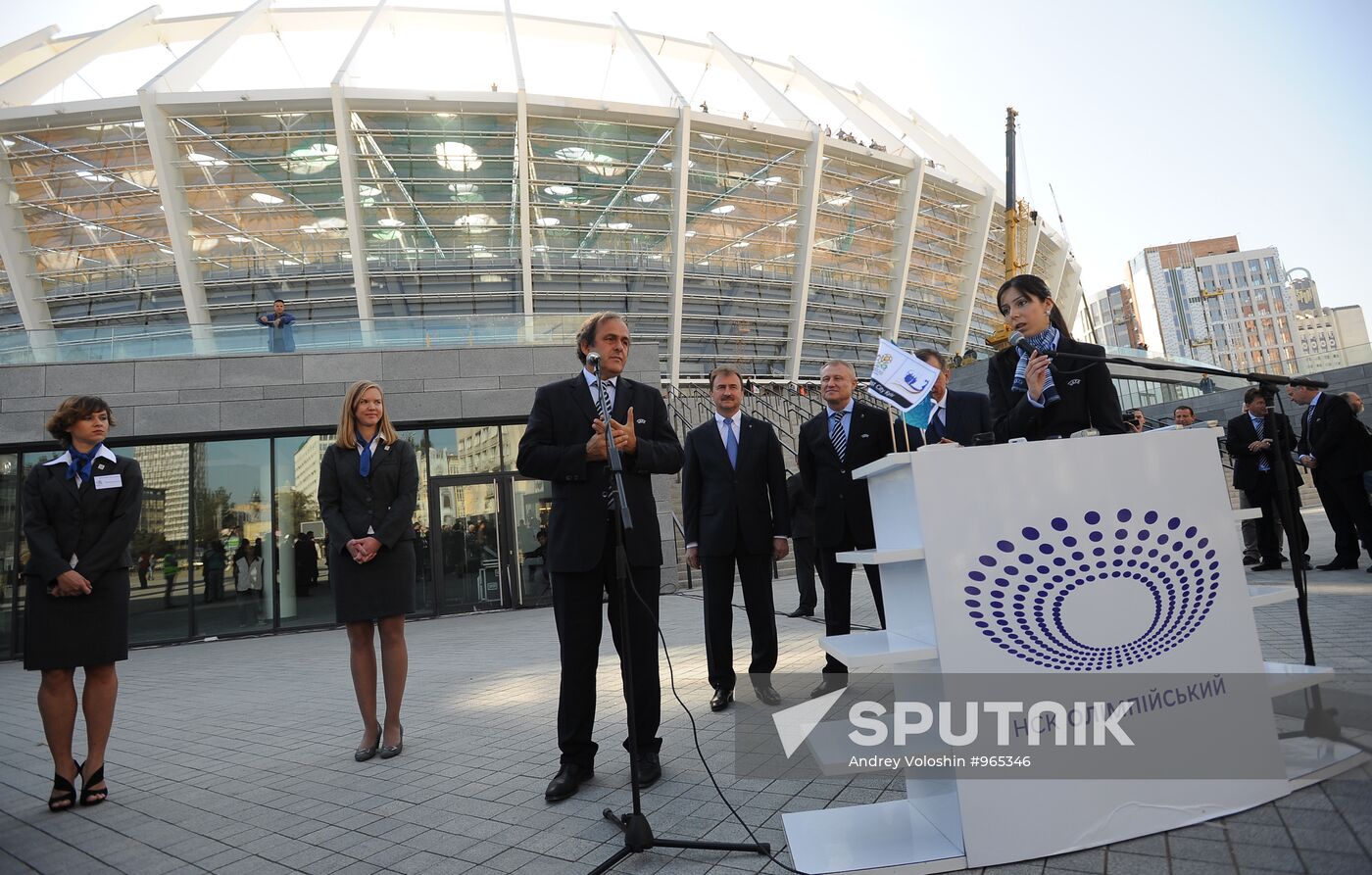 UEFA President Michel Platini visits Ukraine