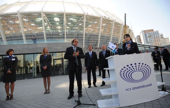 UEFA President Michel Platini visits Ukraine
