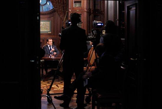 Dmitry Medvedev's interview with heads of three federal channels