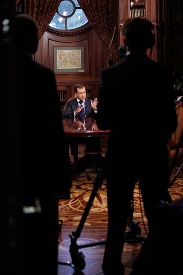 Dmitry Medvedev's interview with heads of three federal channels
