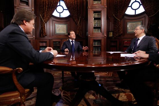 Dmitry Medvedev's interview with heads of three federal channels