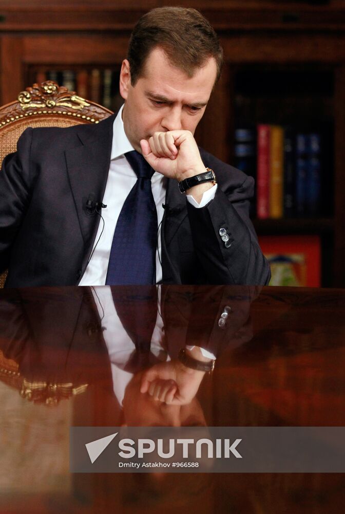 Dmitry Medvedev's interview with heads of three federal channels