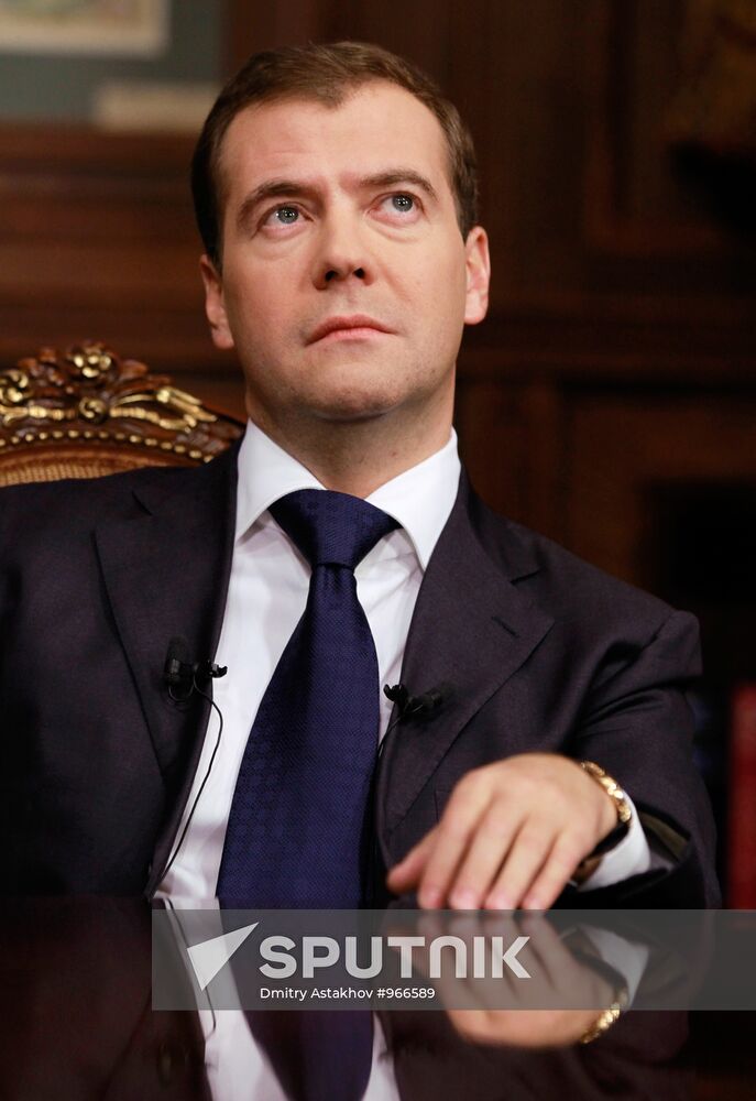 Dmitry Medvedev's interview with heads of three federal channels
