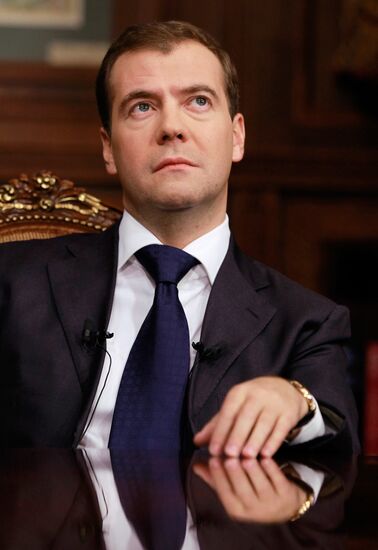 Dmitry Medvedev's interview with heads of three federal channels