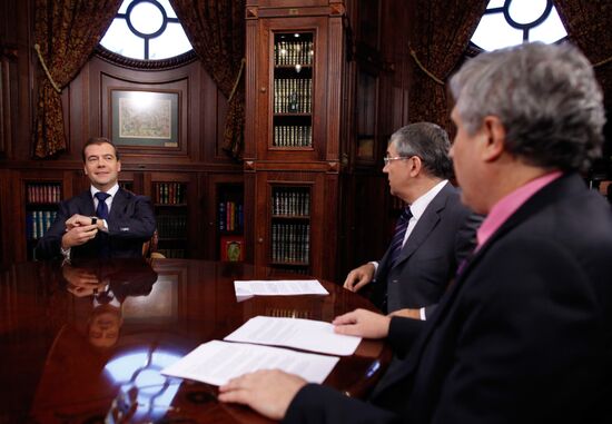 Dmitry Medvedev's interview with heads of three federal channels