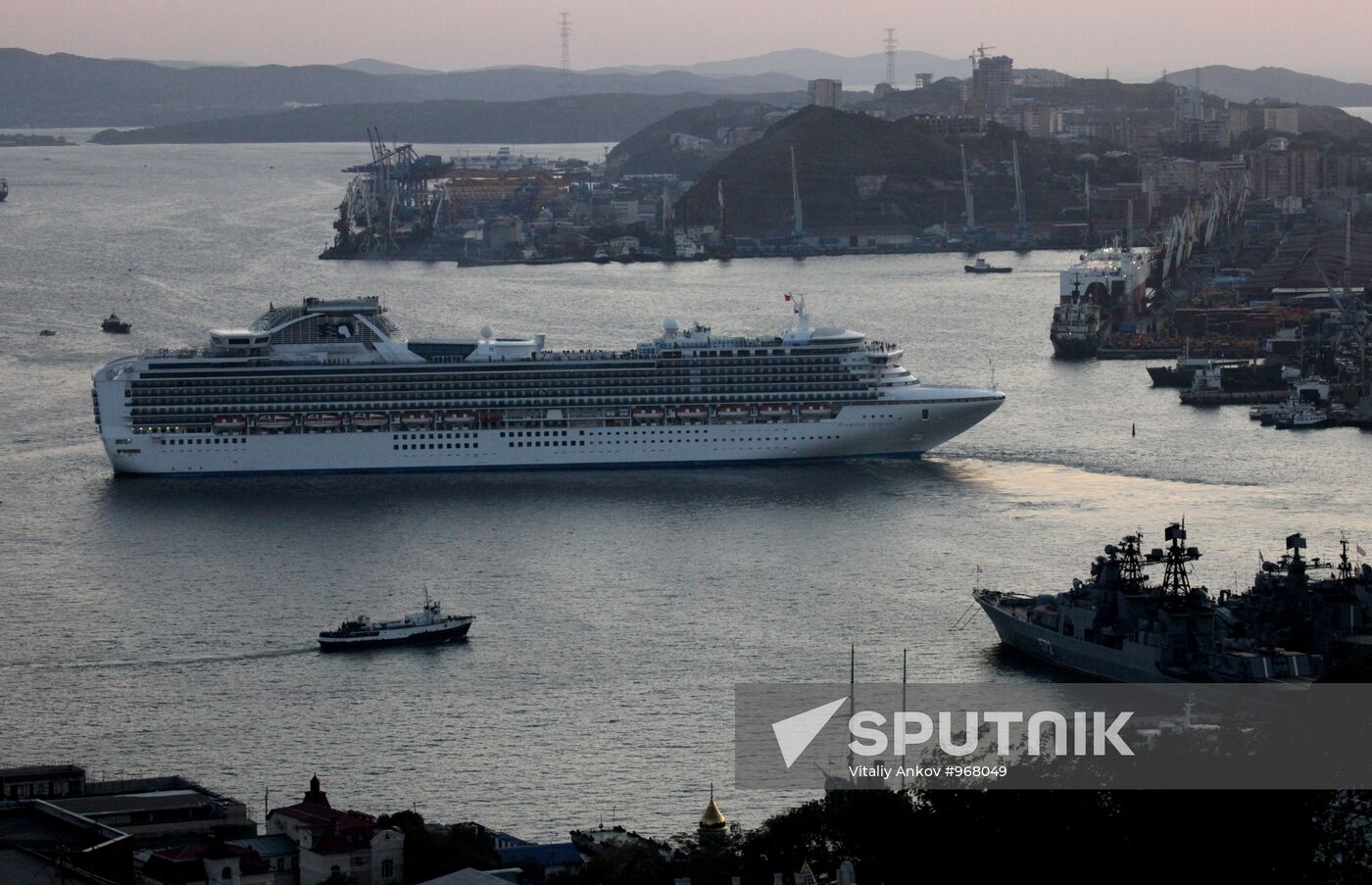 The Diamond Princess superliner calls at Vladivostok
