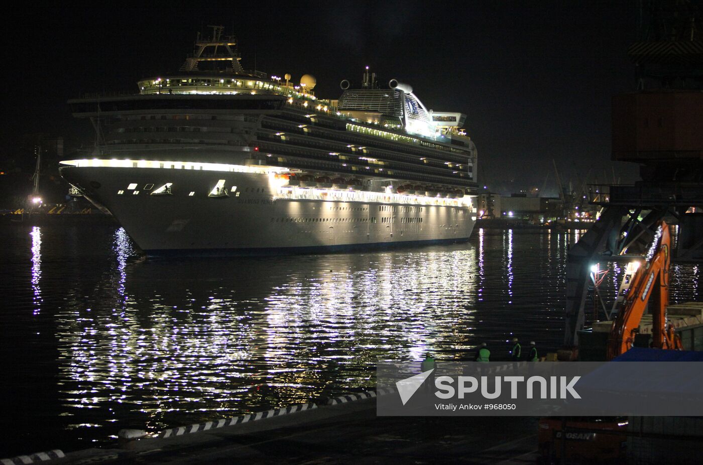 The Diamond Princess superliner calls at Vladivostok