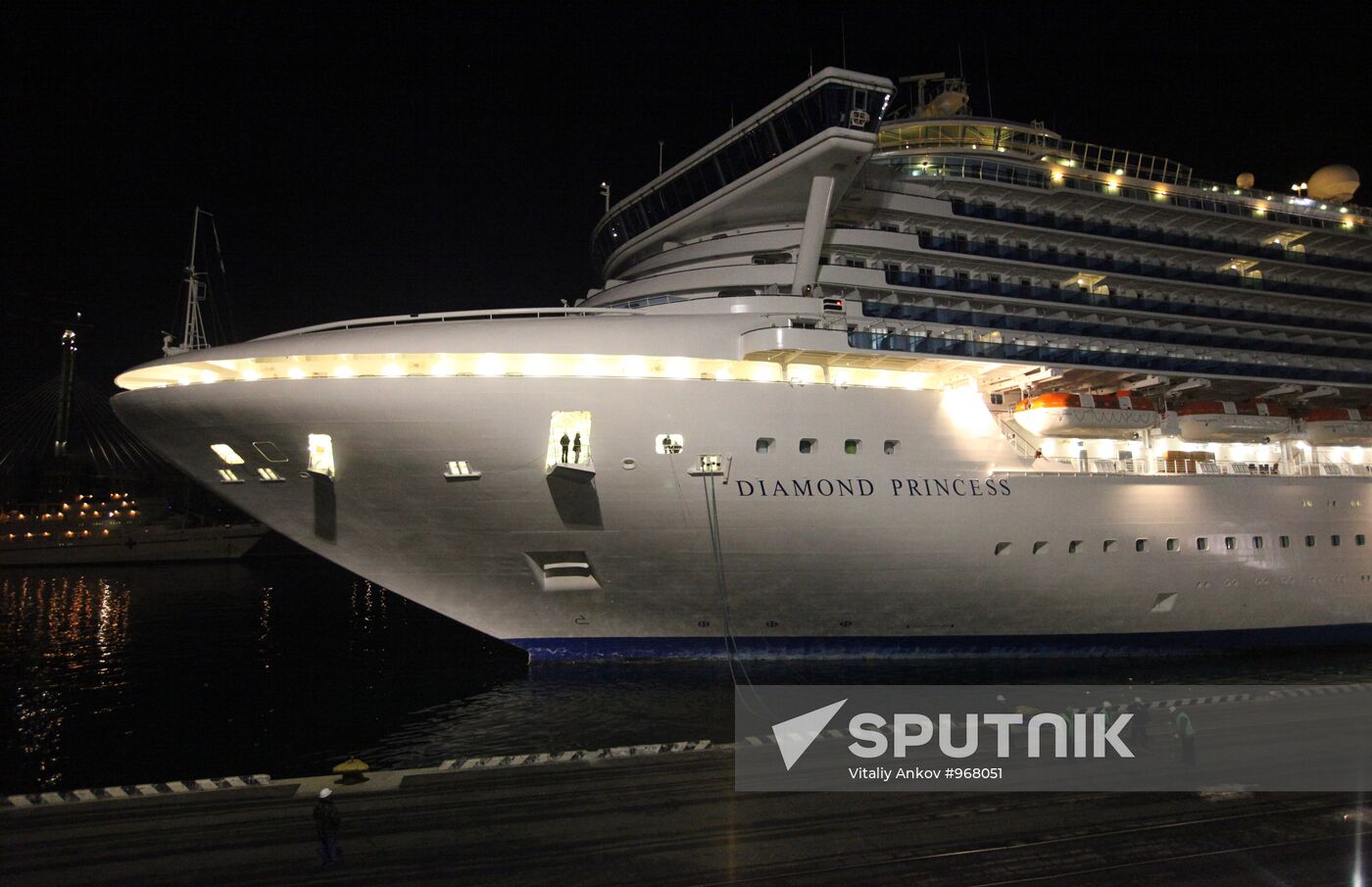 The Diamond Princess superliner calls at Vladivostok