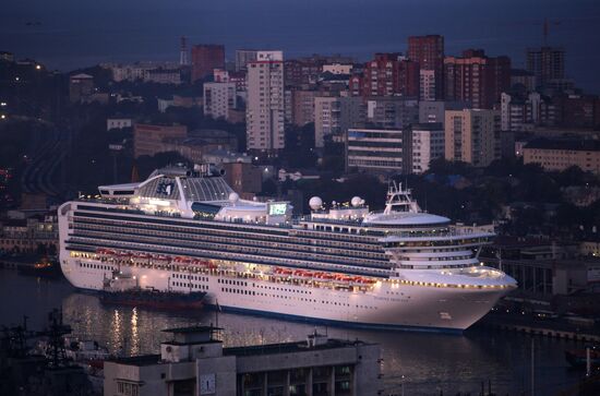 The Diamon Princess superliner calls at Vladivostok