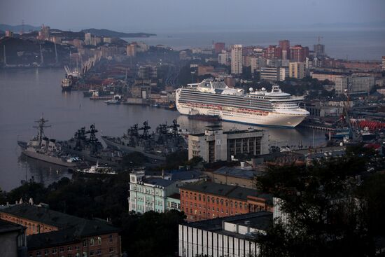 The Diamon Princess superliner calls at Vladivostok