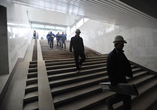 Construction of Botanicheskaya station in Yekaterinburg