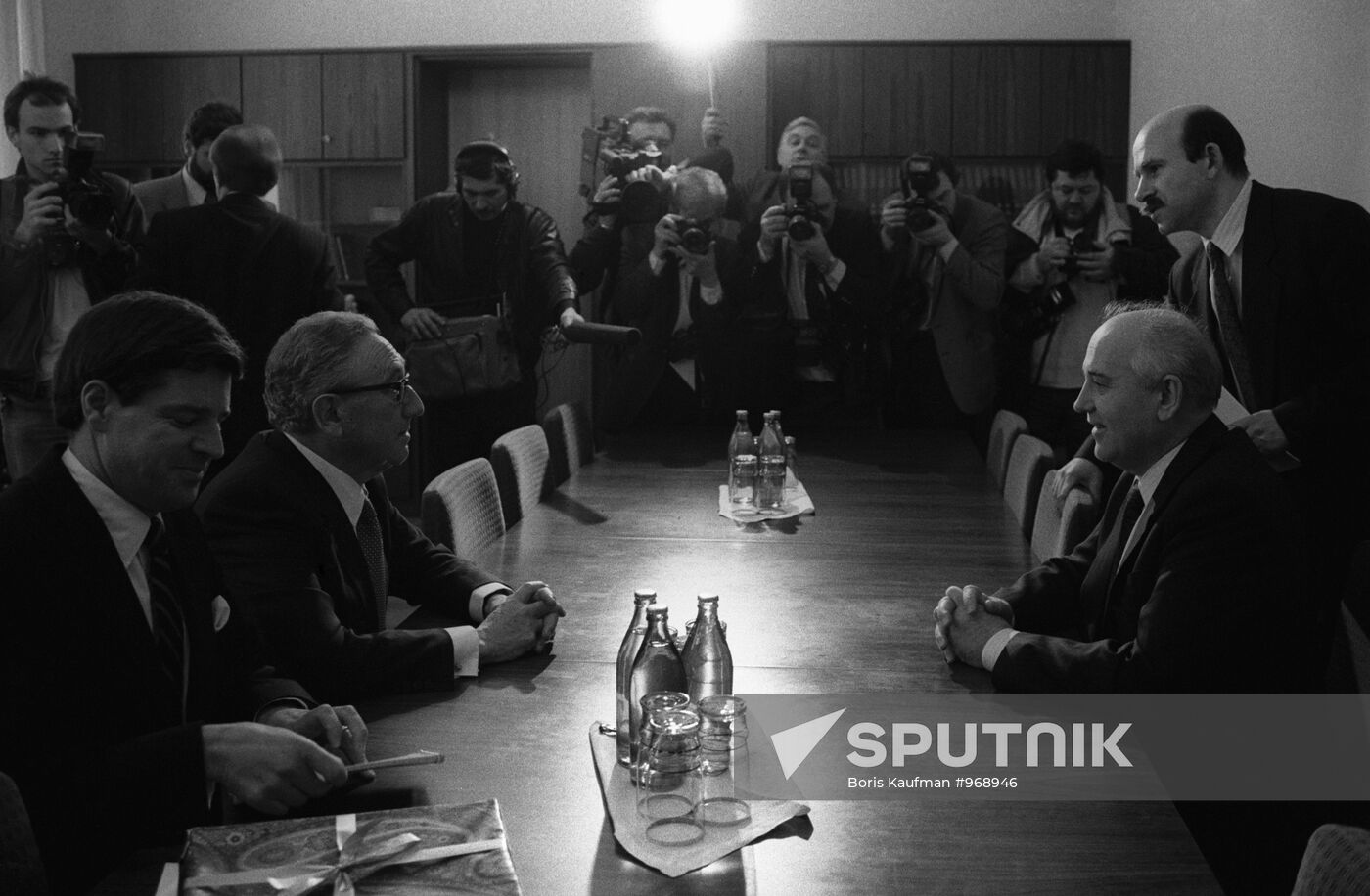 Henry Kissinger and Mikhail Gorbachev