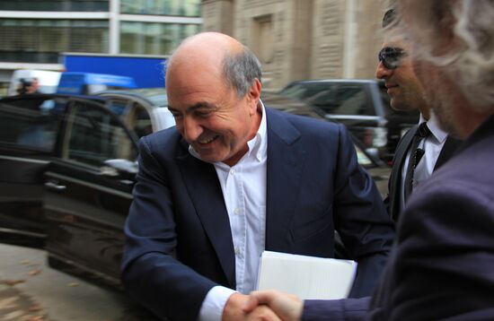 Boris Berezovsky arrives at High Court of Justice, London