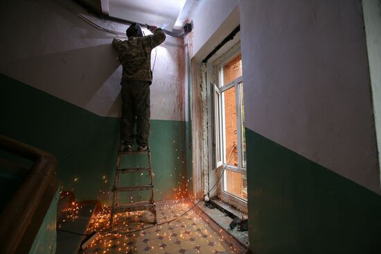 Work of public utilities in Novosibirsk