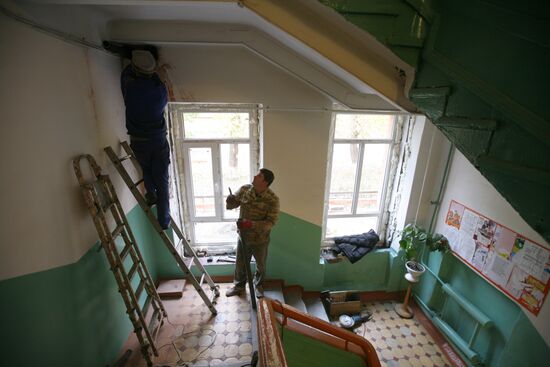 Work of public utilities in Novosibirsk