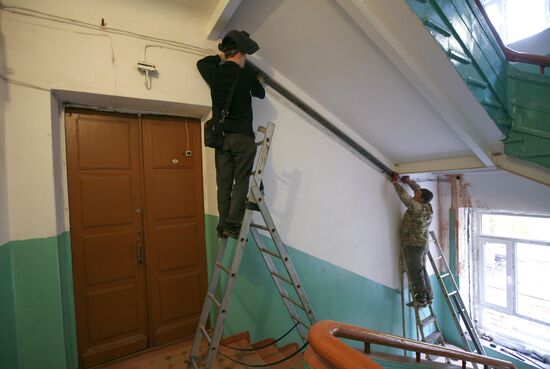Work of public utilities in Novosibirsk