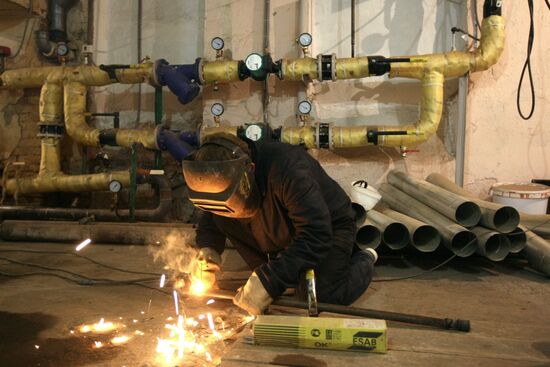 Work of public utilities in Novosibirsk