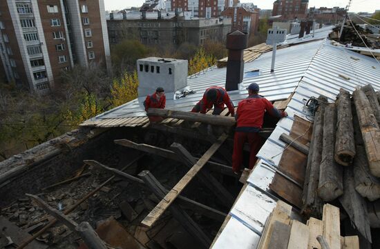 Work of public utilities in Novosibirsk