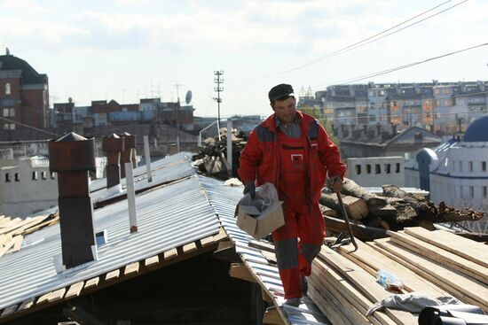 Work of public utilities in Novosibirsk