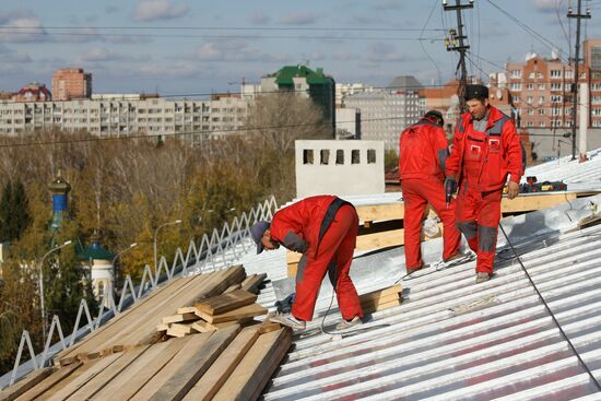 Work of public utilities in Novosibirsk