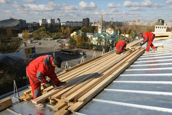 Work of public utilities in Novosibirsk