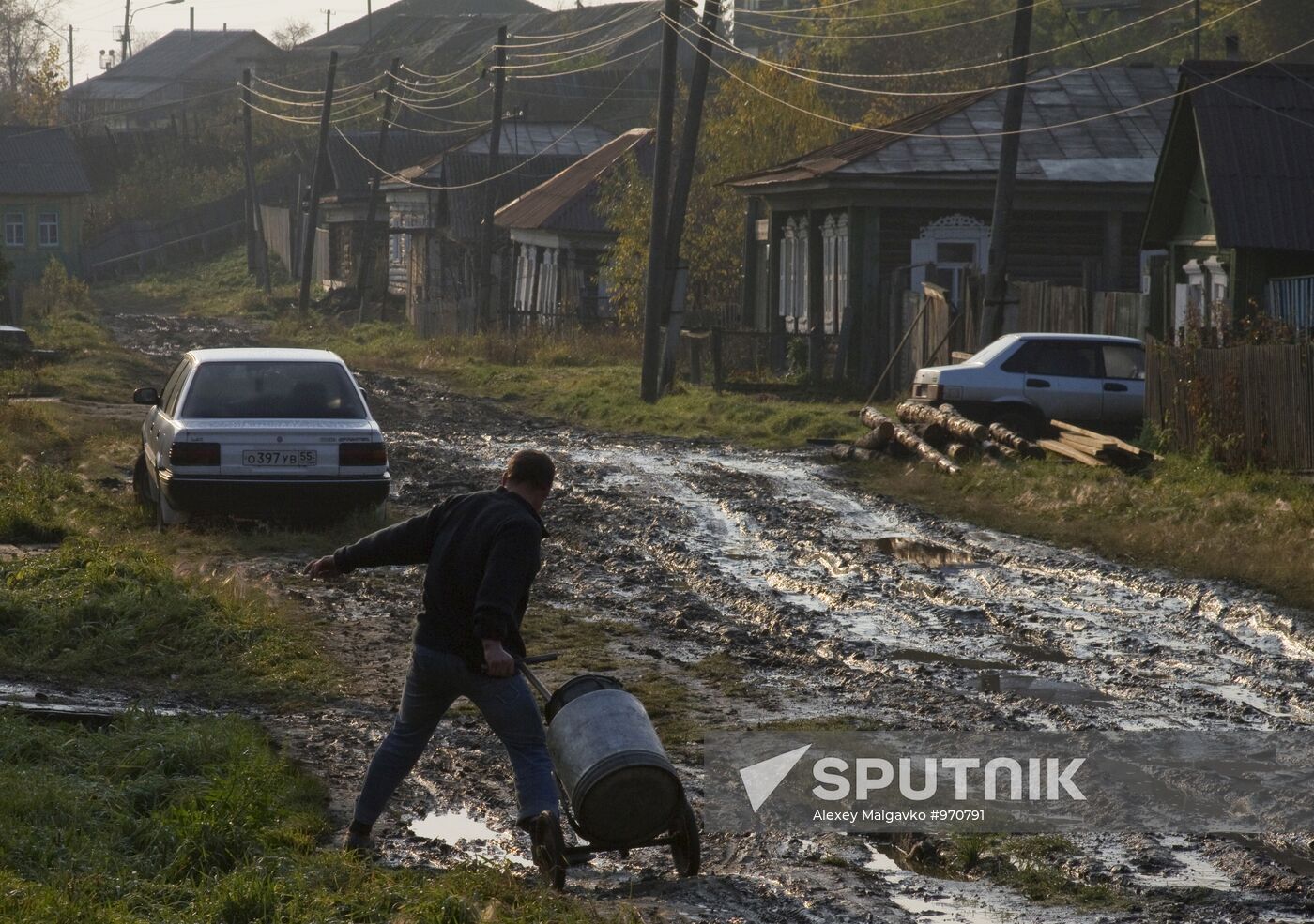 Roads in town of Tara in Omsk Region