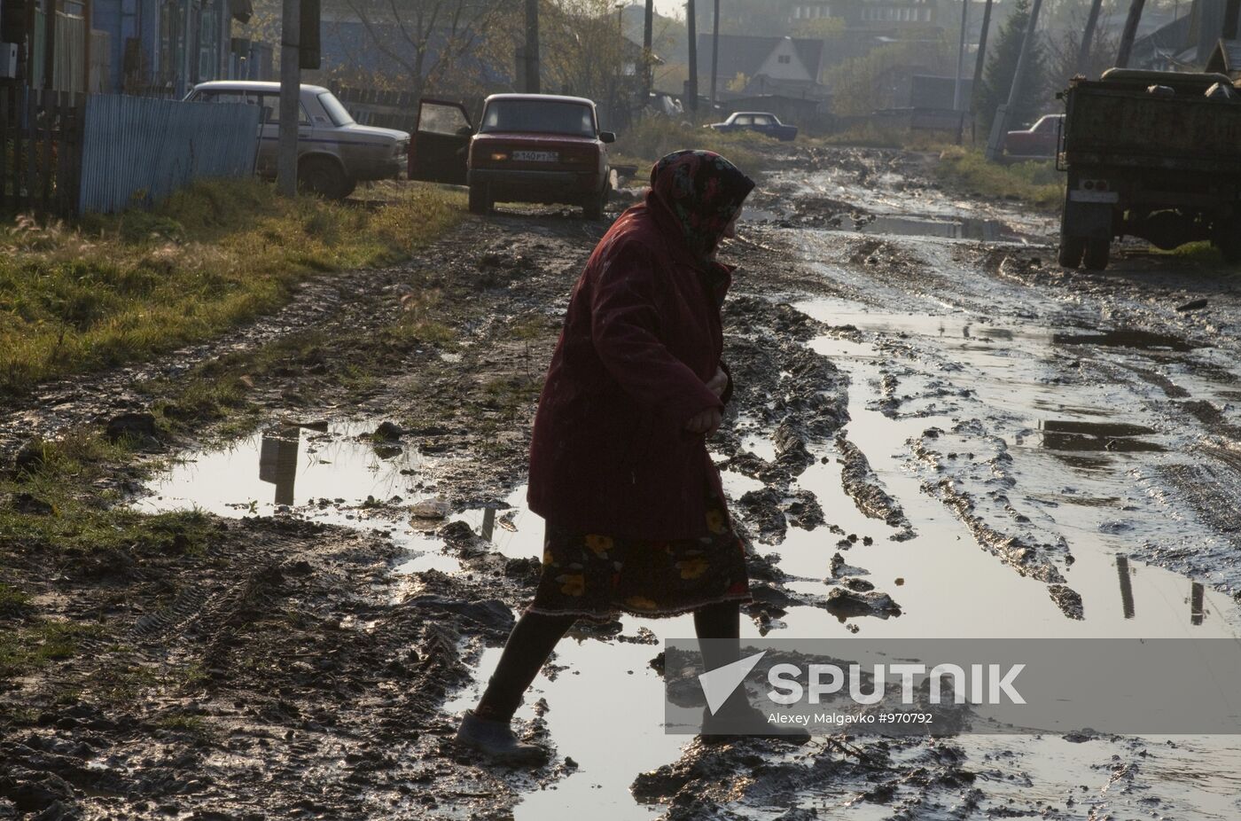 Roads in town of Tara in Omsk Region