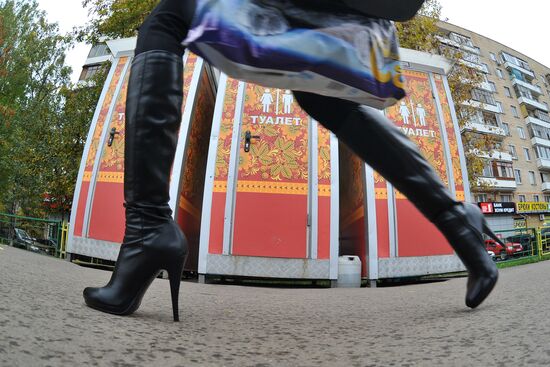 Public toilets painted by Kholkov in Moscow