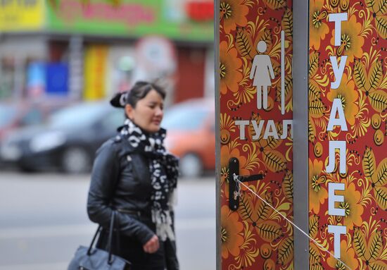 Public toilets painted by Kholkov in Moscow