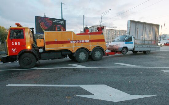 Ad billboards removed from Moscow streets