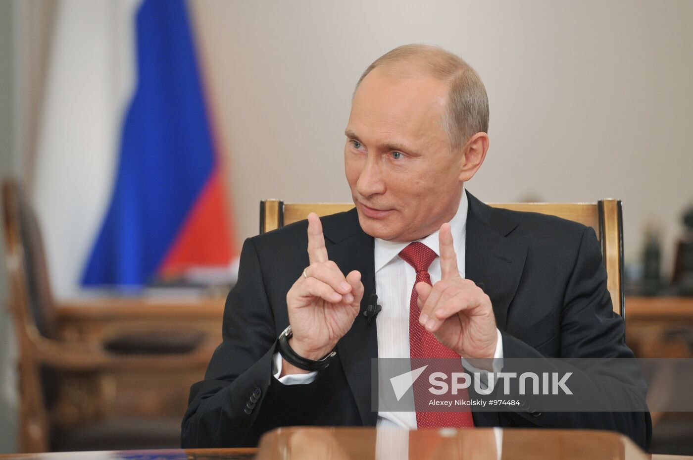 Vladimir Putin gives interview to Russia's central TV channels