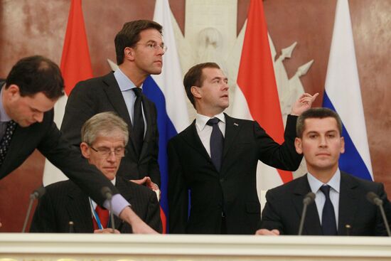 Dmitry Medvedev and Mark Rutte hold talks at Moscow Kremlin