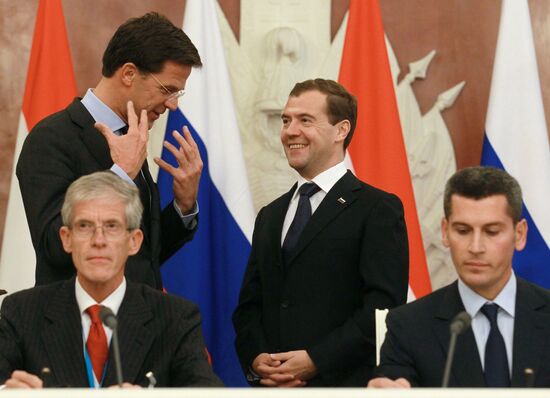 Dmitry Medvedev and Mark Rutte hold talks at Moscow Kremlin