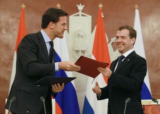 Dmitry Medvedev and Mark Rutte hold talks at Moscow Kremlin
