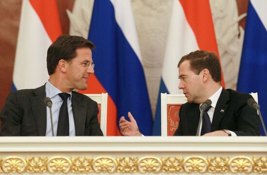 Dmitry Medvedev and Mark Rutte hold talks at Moscow Kremlin