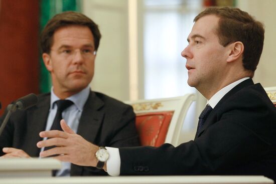 Dmitry Medvedev and Mark Rutte hold talks at Moscow Kremlin