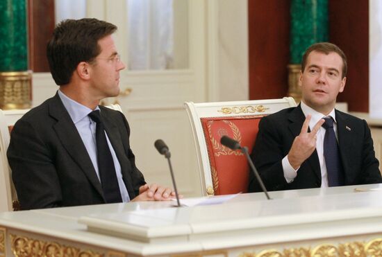Dmitry Medvedev and Mark Rutte hold talks at Moscow Kremlin