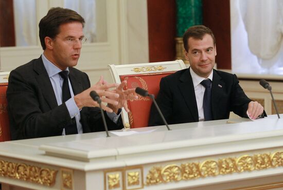 Dmitry Medvedev and Mark Rutte hold talks at Moscow Kremlin