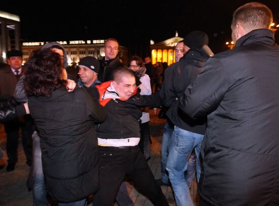 Detention of participants in unsanctioned rally in Minsk
