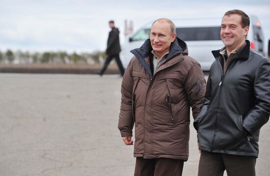 Dmitry Medvedev, Vladimir Putin visit Stavropol