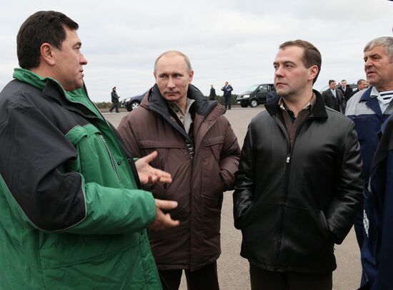 Dmitry Medvedev, Vladimir Putin visit Stavropol