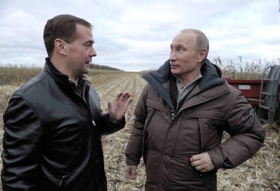 Dmitry Medvedev, Vladimir Putin visit Stavropol