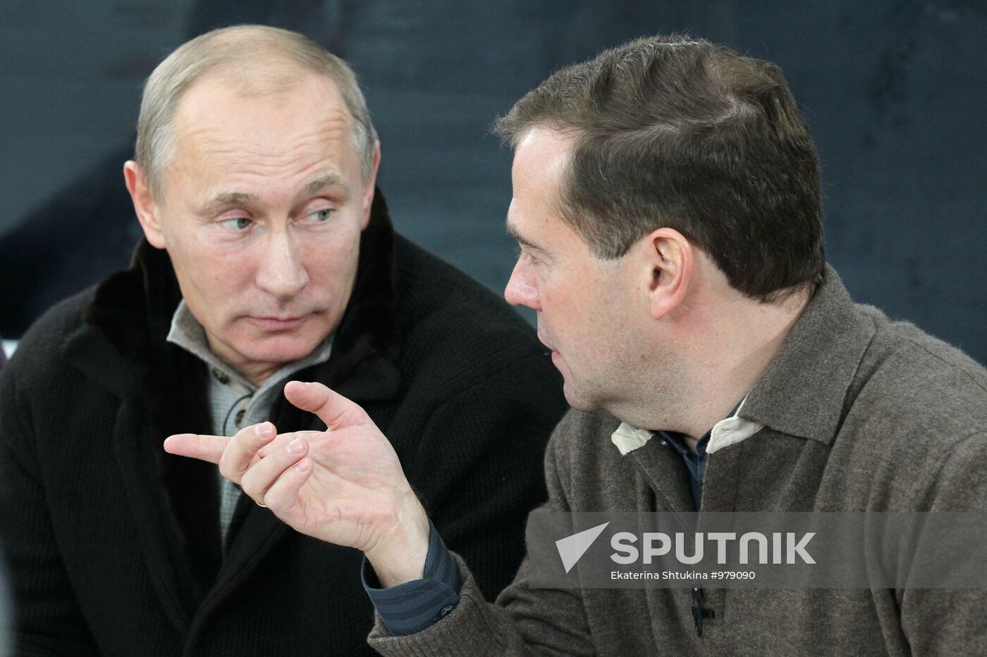 Dmitri Medvedev and Vladimir Putin visit Stavropol