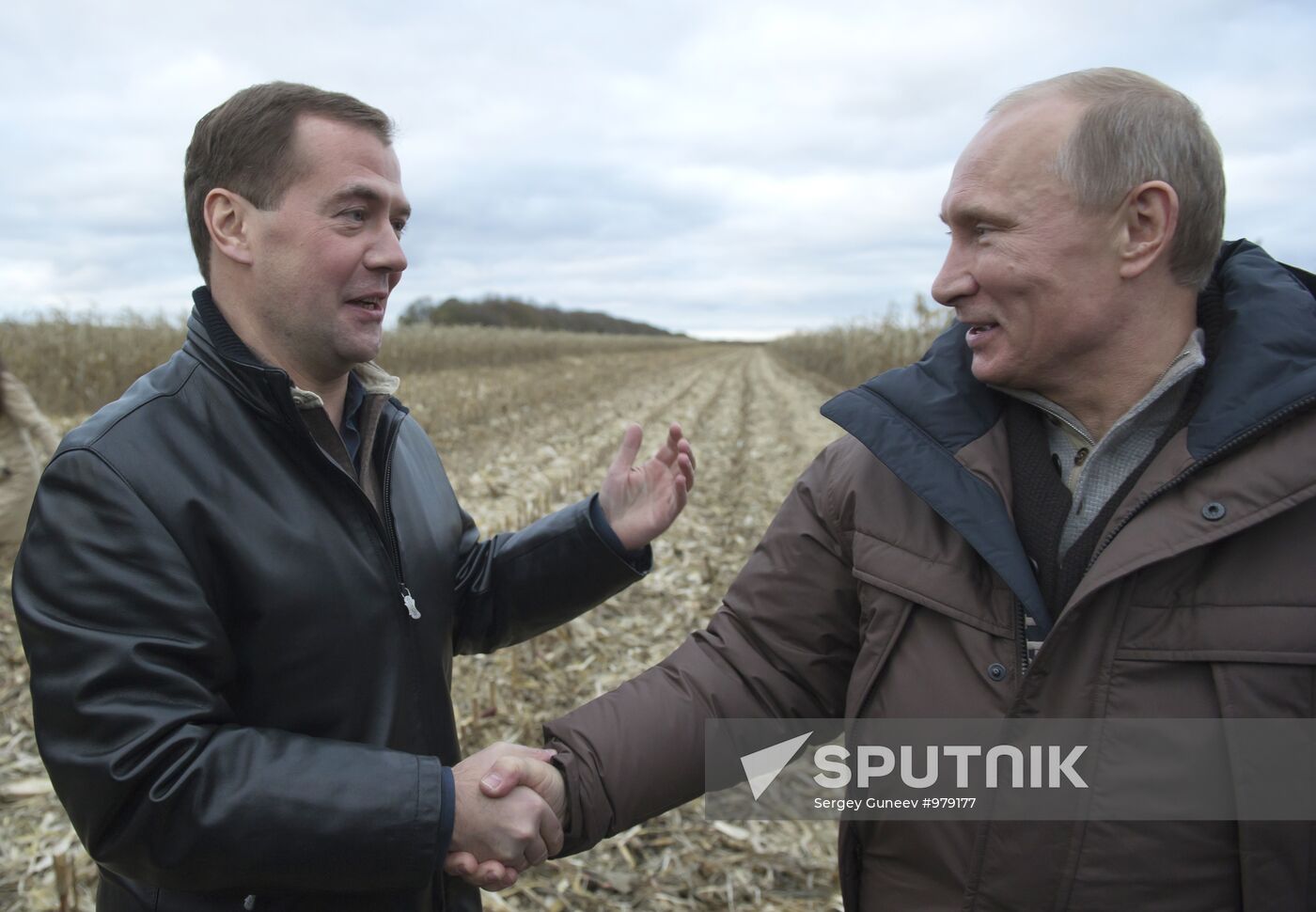 Dmitry Medvedev and Vladimir Putin visit Stavropol