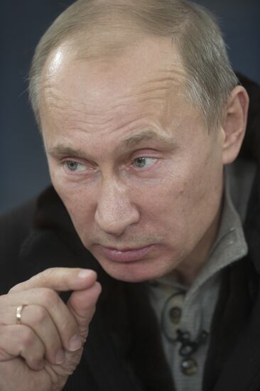 Dmitry Medvedev and Vladimir Putin visit Stavropol